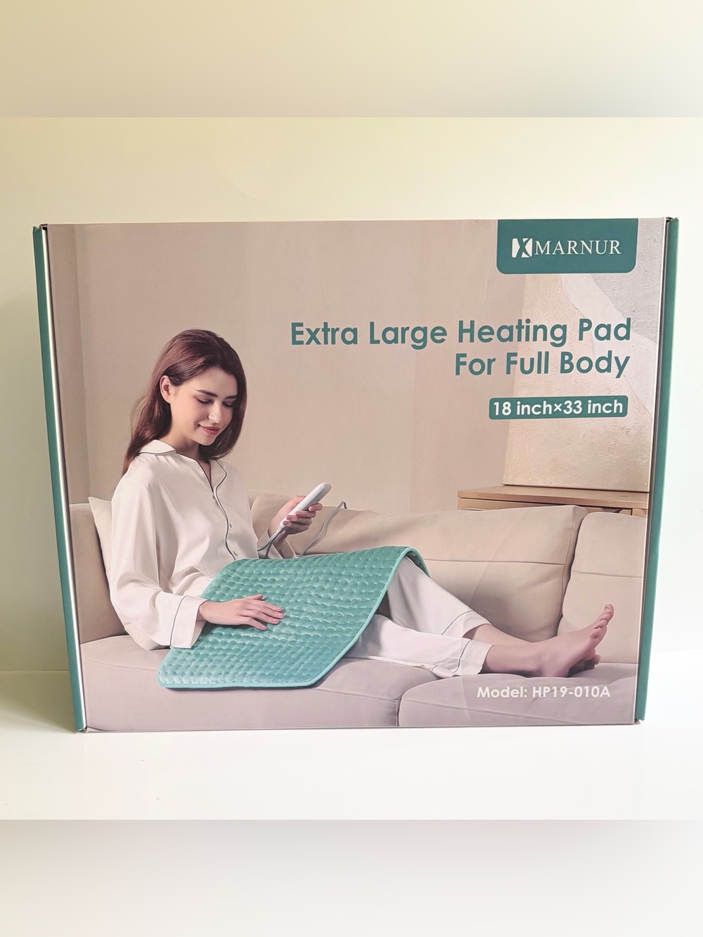 Marnur 18 inch X 33 inch XL/ King Size Heated Pad For Full Body Teal